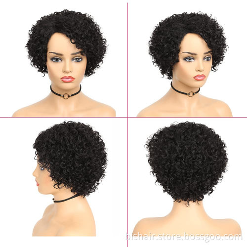 Unprocessed virgin Brazilian cuticle aligned hair cuticle aligned bundles raw shrot kinky curly  human hair wigs
